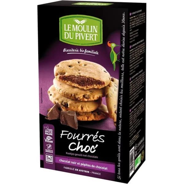 Cookies de chocolate MOULIN PIVER, caja 175 g - 0.18 kg - Imagen del producto en Findit