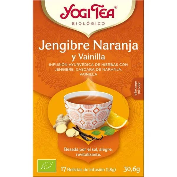 Té jenjibre naranja YOGI TEA, caja 30,6 g - 0.03 kg - Imagen del producto en Findit