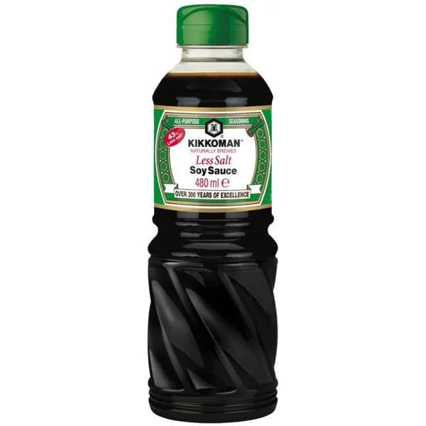 Salsa de soja menos sal KIKKOMAN, botella 480 ml - 0.48 l - Imagen del producto en Findit