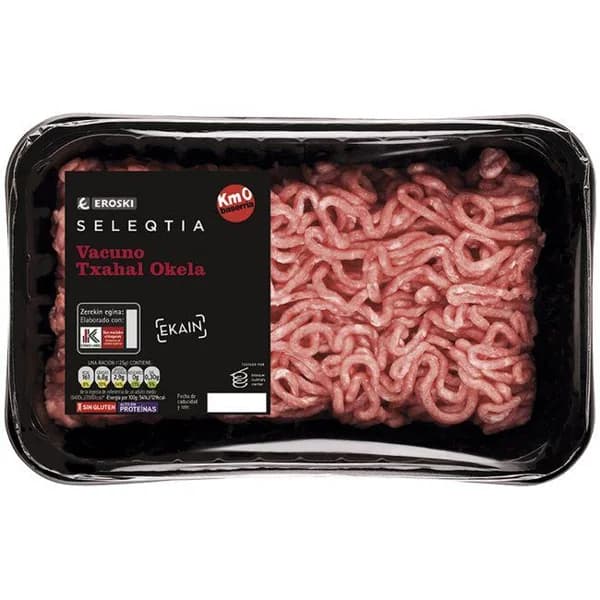 Carne picada de ternera EUSKO LABEL E. SELEQTIA, bandeja 500 g - 0.5 kg - Imagen del producto en Findit