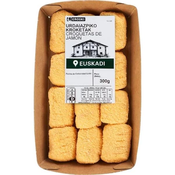Croquetas de jamón EROSKI, bandeja 300 g - 0.3 kg - Imagen del producto en Findit