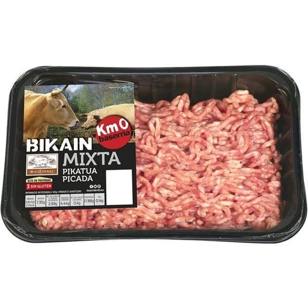 Picada mixta de vacuno-cerdo BIKAIN, bandeja 500 g - 0.5 kg - Imagen del producto en Findit