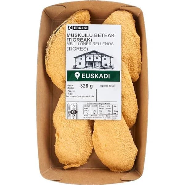 Mejillón relleno EROSKI, bandeja aprox. 330 g - 0.33 kg - Imagen del producto en Findit