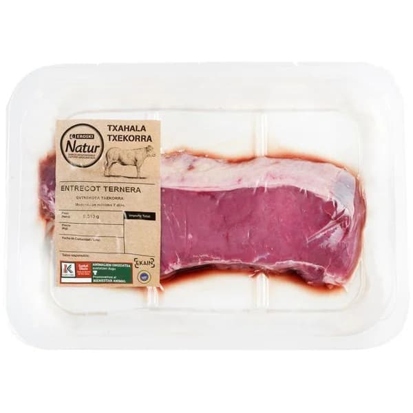 Entrecot de Ternera EUSKAL OKELA EROSKI Natur, bandeja aprox. 600 g - 0.6 kg - Imagen del producto en Findit