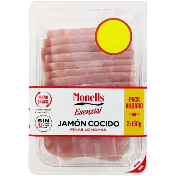 Jamón cocido MONELLS, pack 2x150 g - 0.3 kg - Imagen del producto en Findit