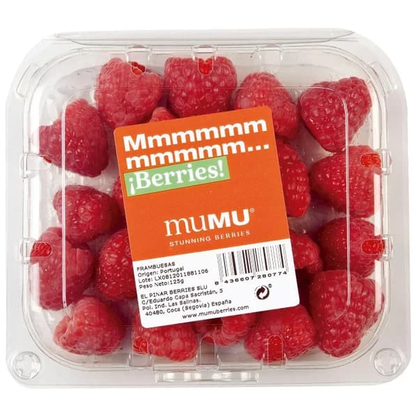 Frambuesa, bandeja 125 g - 0.12 kg - Imagen del producto en Findit