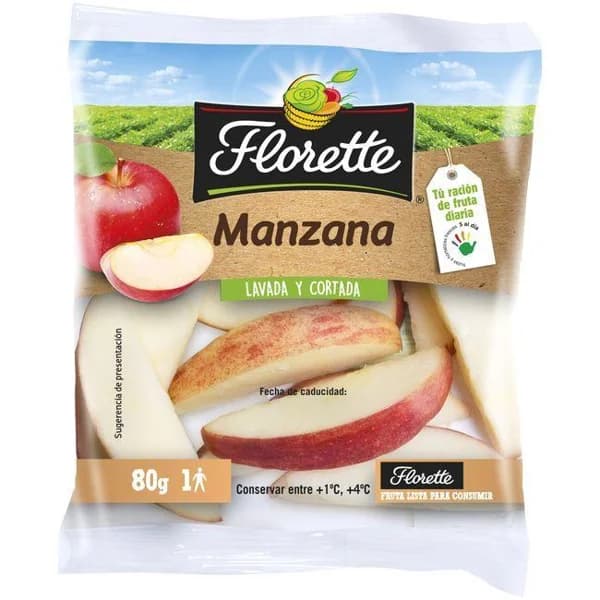 Snack de manzana FLORETTE, bolsa 80 g - 0.08 kg - Imagen del producto en Findit