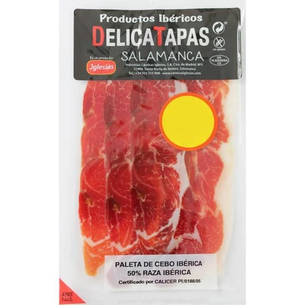 Delicatapas paleta ibérica cebo 50% raza ib IGLESIAS, sobre 40 g - 0.04 kg - Imagen del producto en Findit