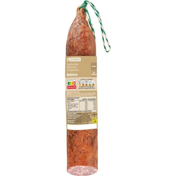 Salchichón ibérico EROSKI, al corte, compra mínima 100 g - 0.1 kg - Imagen del producto en Findit
