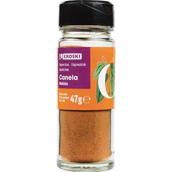 Canela molida para sazonar EROSKI, frasco 47 g - 0.05 kg - Imagen del producto en Findit
