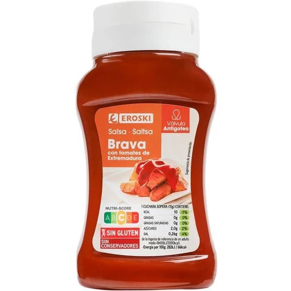 Salsa Brava EROSKI, bote 330 g - 0.33 kg - Imagen del producto en Findit