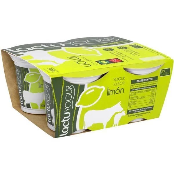Yogur sabor limón LACTUYOGUR, pack 4x125 g - 1 ud - Imagen del producto en Findit