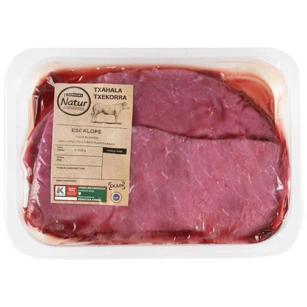 Escalope de Ternera EUSKAL OKELA EROSKI Natur, bandeja aprox. 600 g - 0.6 kg - Imagen del producto en Findit