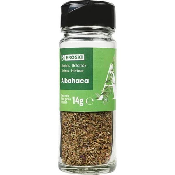 Albahaca EROSKI, frasco 14 g - 0.01 kg - Imagen del producto en Findit