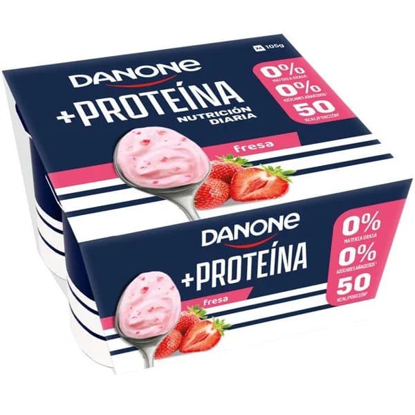 Yogur con proteina y fresa DANONE, pack 4x105 g - 0.42 kg - Imagen del producto en Findit