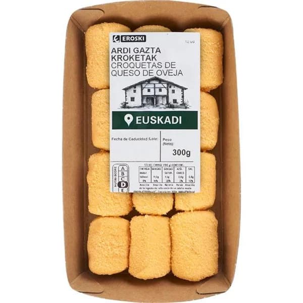 Croquetas de queso de oveja EROSKI, bandeja 300 g - 0.3 kg - Imagen del producto en Findit