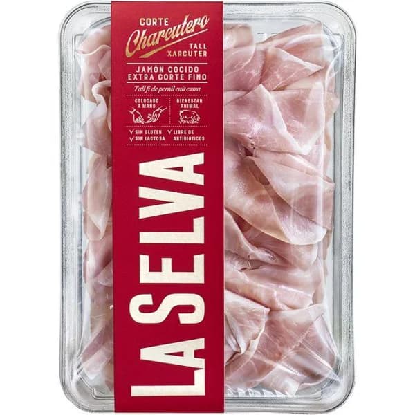 Jamón cocido corte charcutero LA SELVA, bandeja 90 g - 0.09 kg - Imagen del producto en Findit