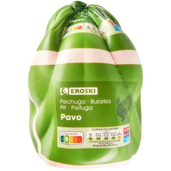 Pechuga de pavo EROSKI, al corte, compra mínima 100 g - 0.1 kg - Imagen del producto en Findit