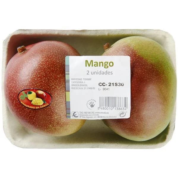 Mango EROSKI, 2 uds, bandeja 625 g - 0.62 kg - Imagen del producto en Findit