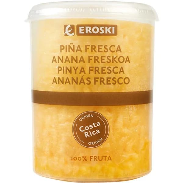 Piña cilindro EROSKI, tarrina 525 g - 0.53 kg - Imagen del producto en Findit