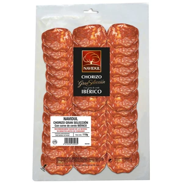 Chorizo ibérico NAVIDUL Gran Selección, sobre 100 g - 0.1 kg - Imagen del producto en Findit