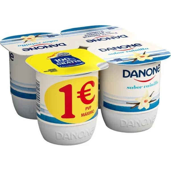 Yogur sabor vainilla DANONE, pack 4x120 g - 0.48 kg - Imagen del producto en Findit