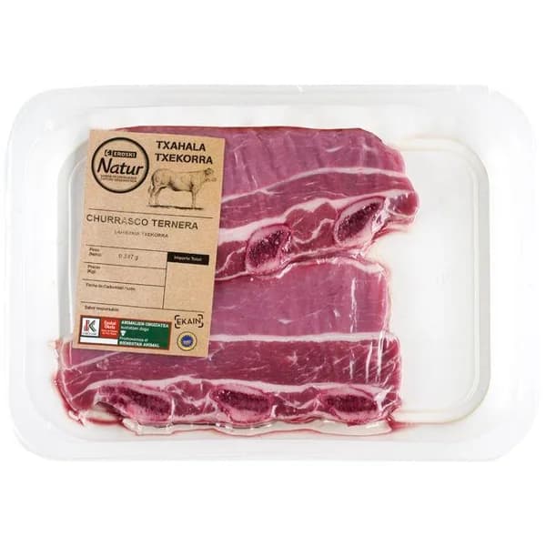 Churrasco de Ternera EUSKAL OKELA EROSKI Natur, bandeja aprox. 500 g - 0.5 kg - Imagen del producto en Findit