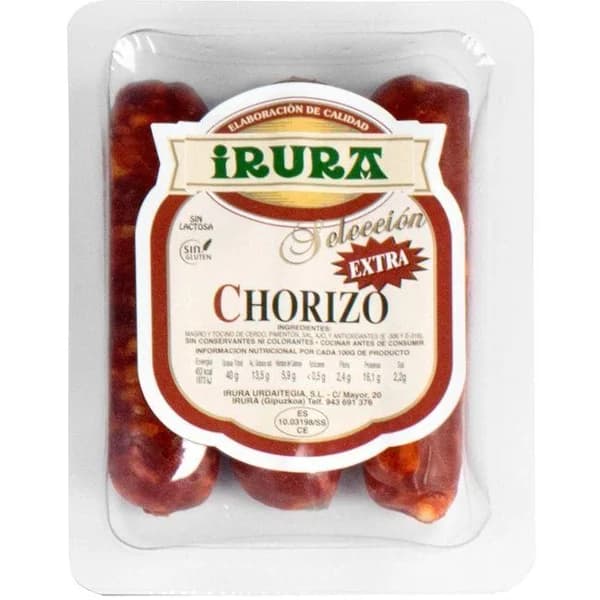 Chorizo artesano IRURA, 3 uds., bandeja 210 g - 0.21 kg - Imagen del producto en Findit