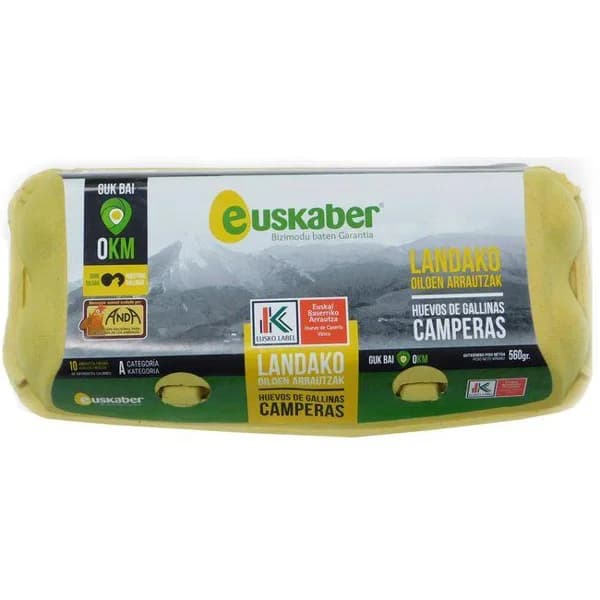 Huevo fresco campero EUSKO LABEL EUSKABER, cartón 10 uds - 10 ud - Imagen del producto en Findit