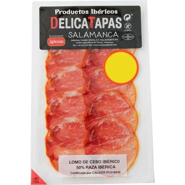 Delicatapas lomo ibérico cebo 50% raza ib.IGLESIAS, sobre 40 g - 0.04 kg - Imagen del producto en Findit
