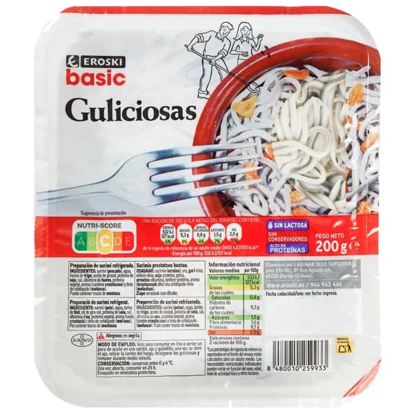Guliciosas EROSKI BASIC, bandeja 200 g - 0.2 kg - Imagen del producto en Findit