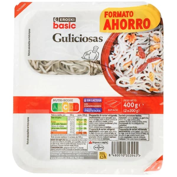 Guliciosas EROSKI BASIC, bandeja 400 g - 0.4 kg - Imagen del producto en Findit