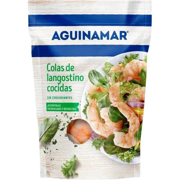 Colas de langostino al natural AGUINAMAR, sobre 90 g - 0.09 kg - Imagen del producto en Findit