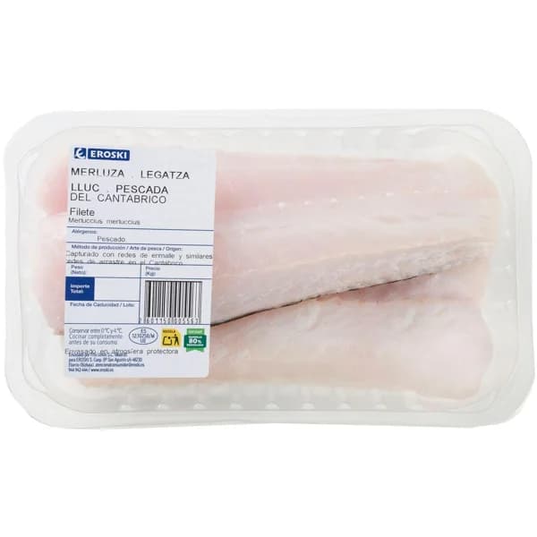 Filete de merluza EROSKI, bandeja aprox. 350 g - 0.35 kg - Imagen del producto en Findit