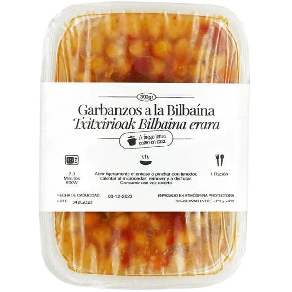 Garbanzos a la bilbaina COCINA MAGUI, bandeja 300 g - 0.3 kg - Imagen del producto en Findit
