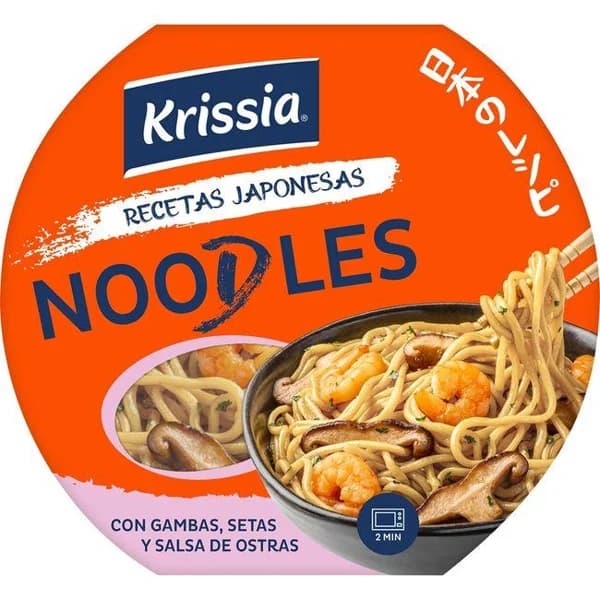 Noodles de gambas y setas KRISSIA, tarrina 210 g - 0.21 kg - Imagen del producto en Findit