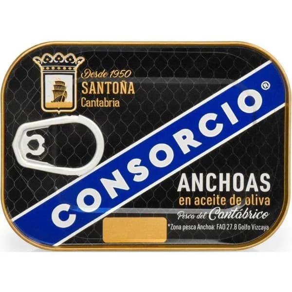 Anchoas oro en aceita de oliva CONSORCIO, lata 50 g - 0.05 kg - Imagen del producto en Findit
