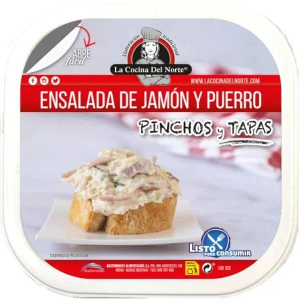 Ensalada jamón y puerro LA COCINA DEL NORTE, tarrina 200 g - 0.2 kg - Imagen del producto en Findit