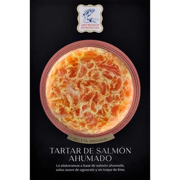 Discos de tartar de salmón ahumado DOMÍNGUEZ, sobre 150 g - 0.15 kg - Imagen del producto en Findit