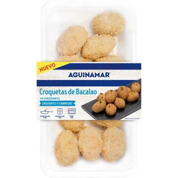 Croquetas de bacalao AGUINAMAR, bandeja 250 g - 1 ud - Imagen del producto en Findit