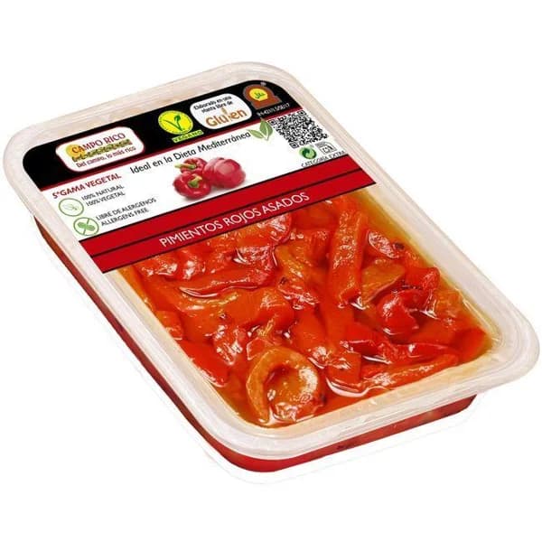 Pimientos rojos asados en tiras CAMPO RICO, bandeja 250 g - 0.25 kg - Imagen del producto en Findit