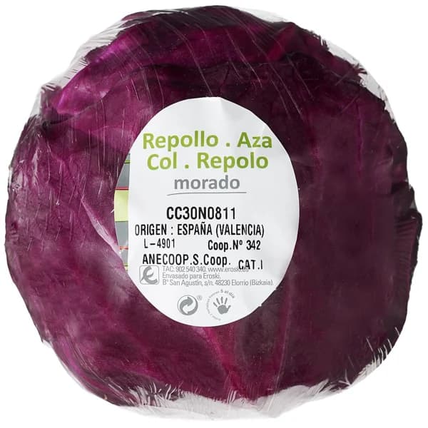 Repollo morado EROSKI, pieza al peso aprox. 1.5 kg - 1.5 kg - Imagen del producto en Findit