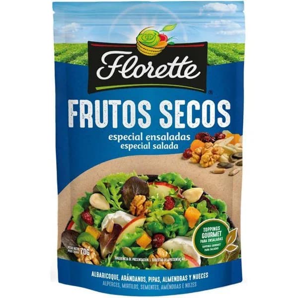 Frutos secos para ensalada FLORETTE, bolsa 70 g - 0.07 kg - Imagen del producto en Findit