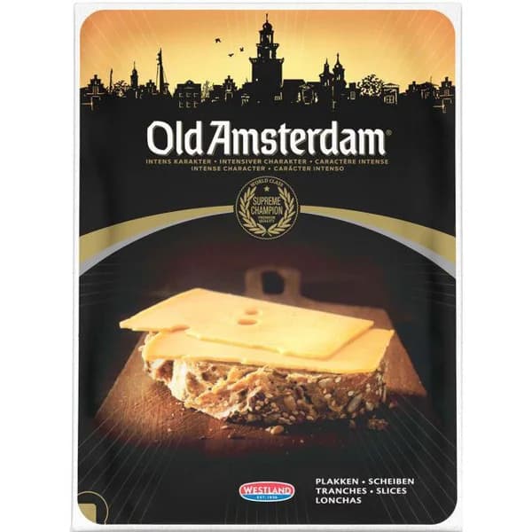 Queso Gouda viejo OLD AMSTERDAM, lonchas, bandeja 150 g - 0.15 kg - Imagen del producto en Findit