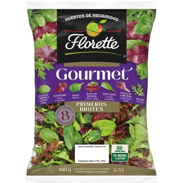Ensalada Gourmet Brotes FLORETTE, bolsa 100 g - 0.1 kg - Imagen del producto en Findit