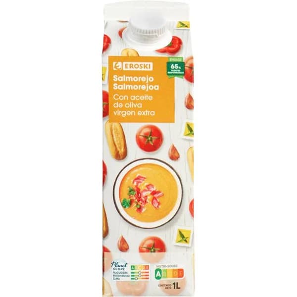 Salmorejo EROSKI, brik 1 litro - 1 l - Imagen del producto en Findit