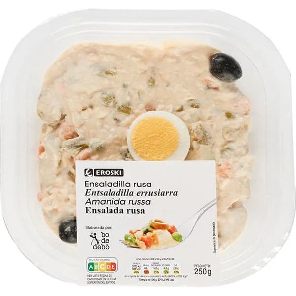 Ensaladilla rusa EROSKI, bandeja 250 g - 0.25 kg - Imagen del producto en Findit