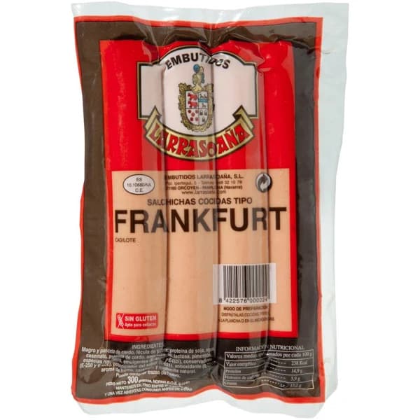 Salchichas Frankfurt LARRASOAÑA, sobre 300 g - 1 ud - Imagen del producto en Findit