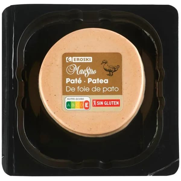 Paté de foie de pato EROSKI MAESTRO, blister 75 g - 1 ud - Imagen del producto en Findit