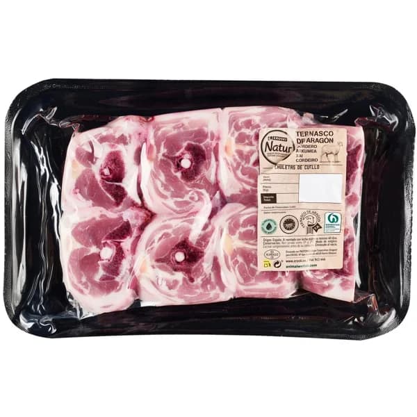 Chuletas de cuello de cordero EROSKI NATUR, bandeja aprox. 500 g - 1 ud - Imagen del producto en Findit